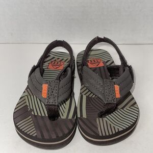 Reef Flip FLops Toddler Size 3/4 Brown Orange Thong Sandals Waterproof Strap